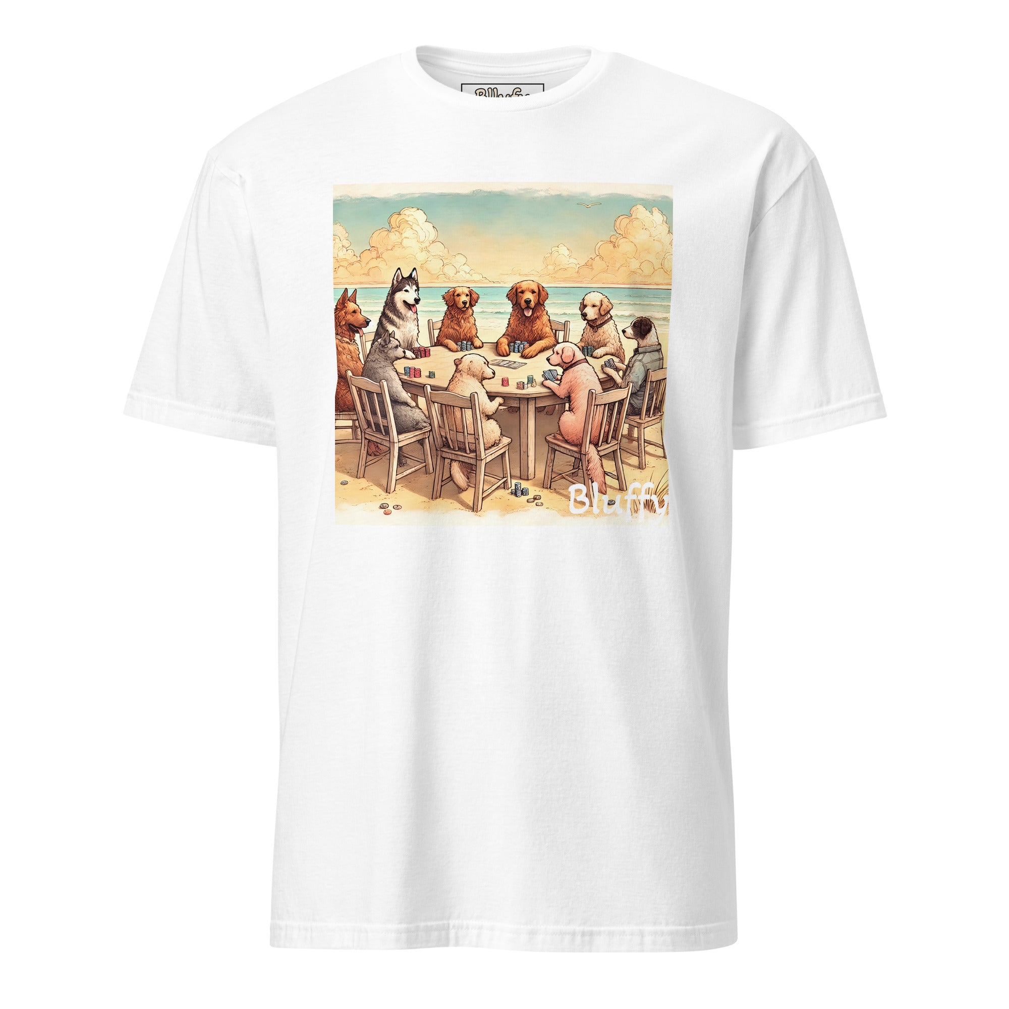 ユニセックスTシャツ~ポーカーする犬たち~ – Bluffy